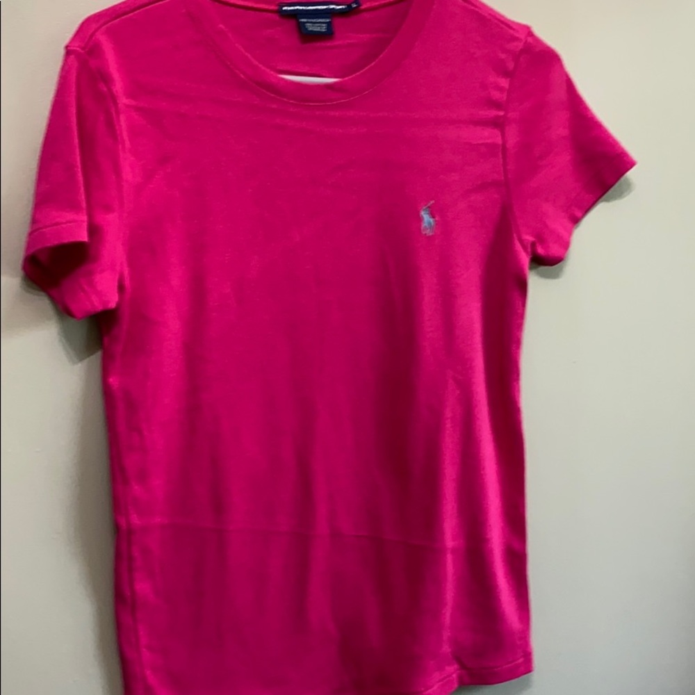 Ralph Lauren pink polo size large.